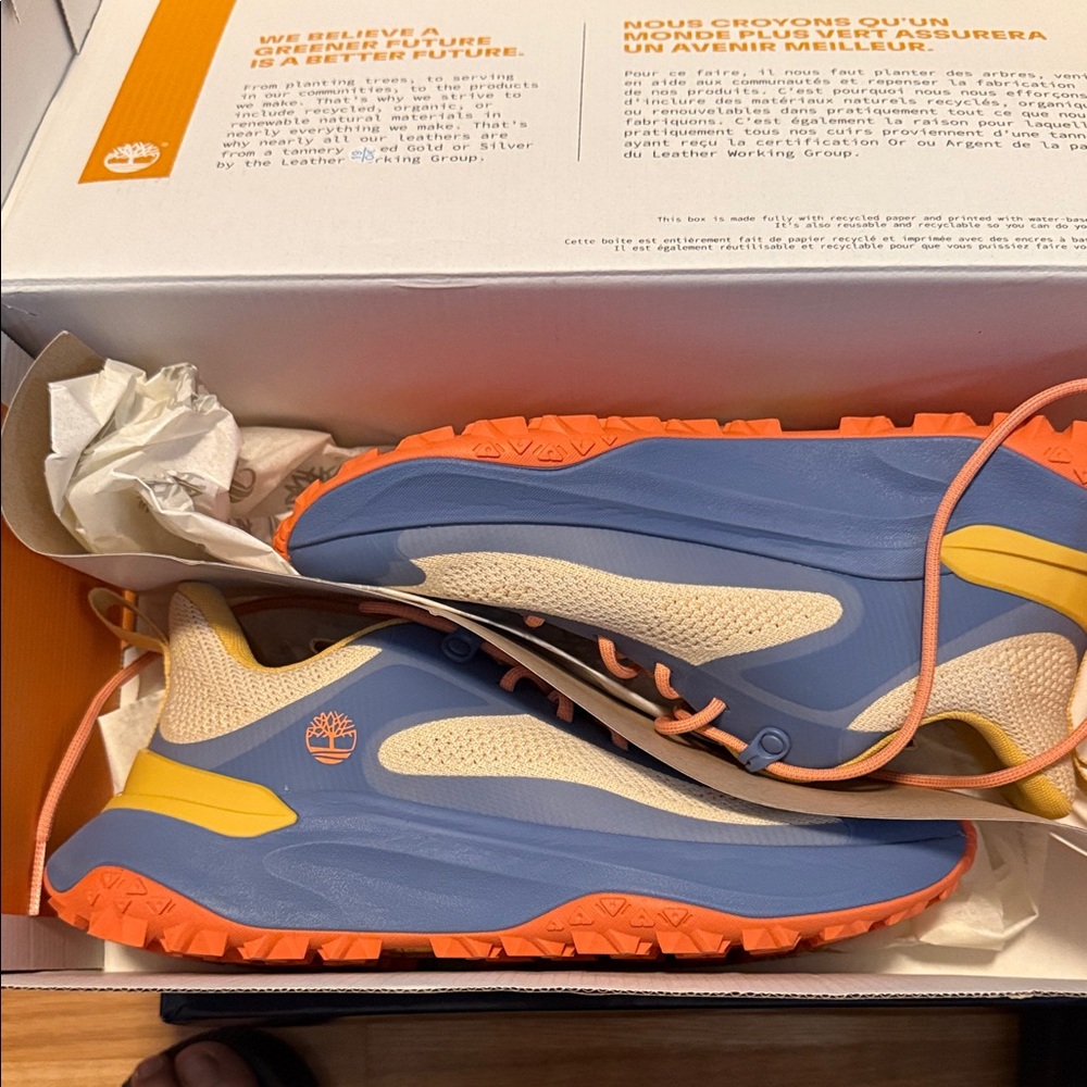 Timberland Women's Blue Cream Orange Athletic Shoes
